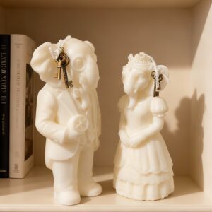 velas de figuras de elefantes, velas pareja de elefantes, elefantes novios