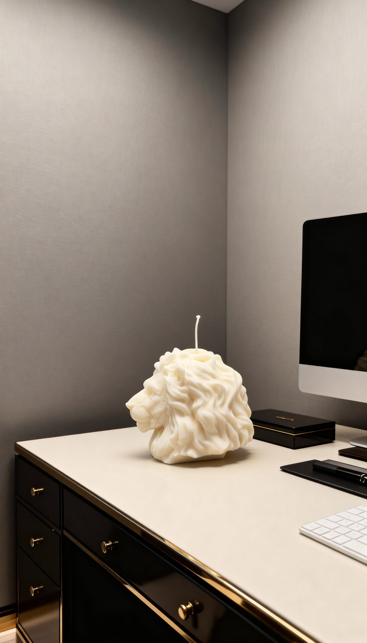 vela cabeza de león regalo con estilo para hombre