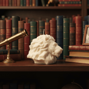 vela cabeza de león regalo con estilo para hombre