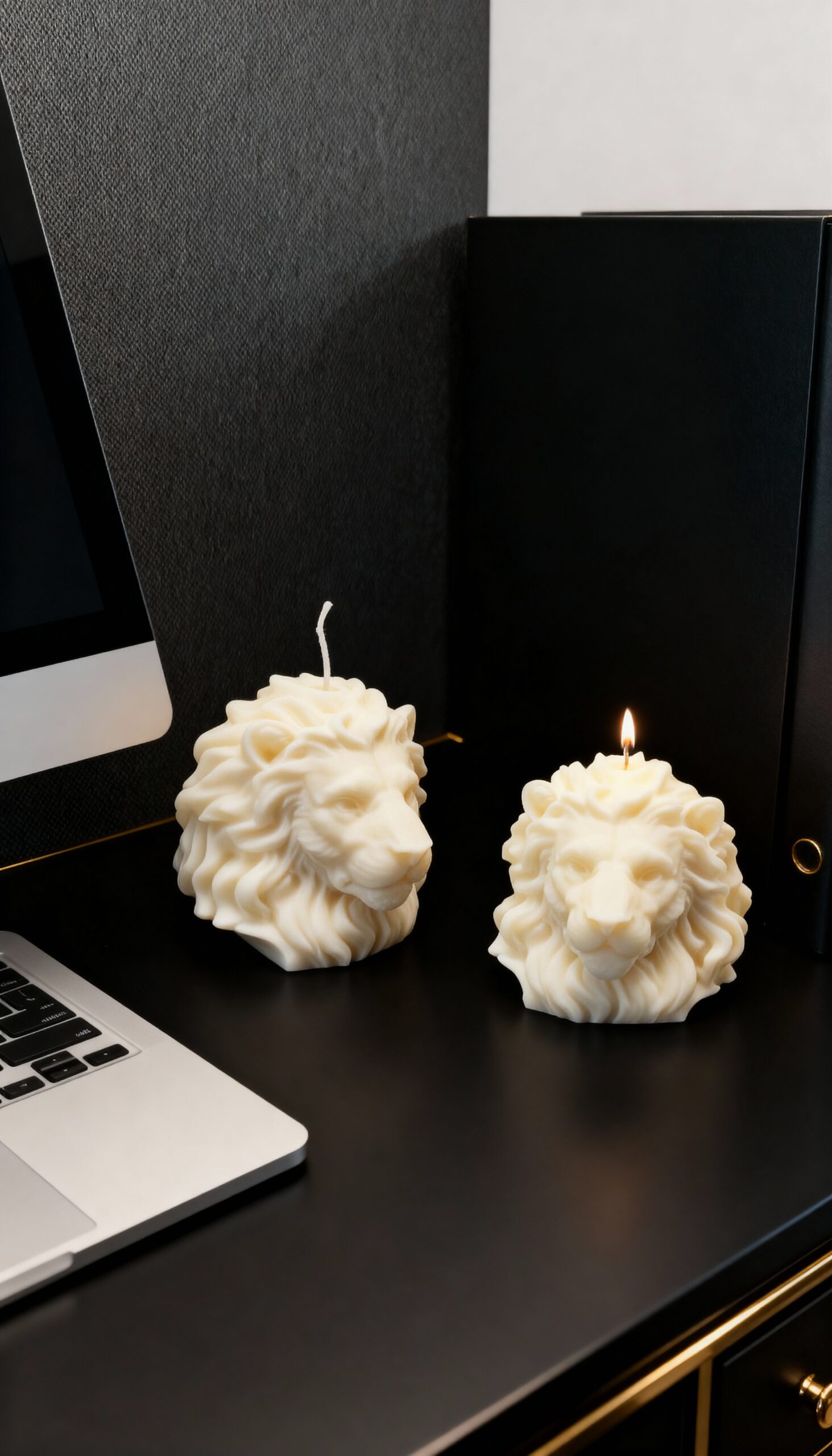 vela cabeza de león regalo con estilo para hombre