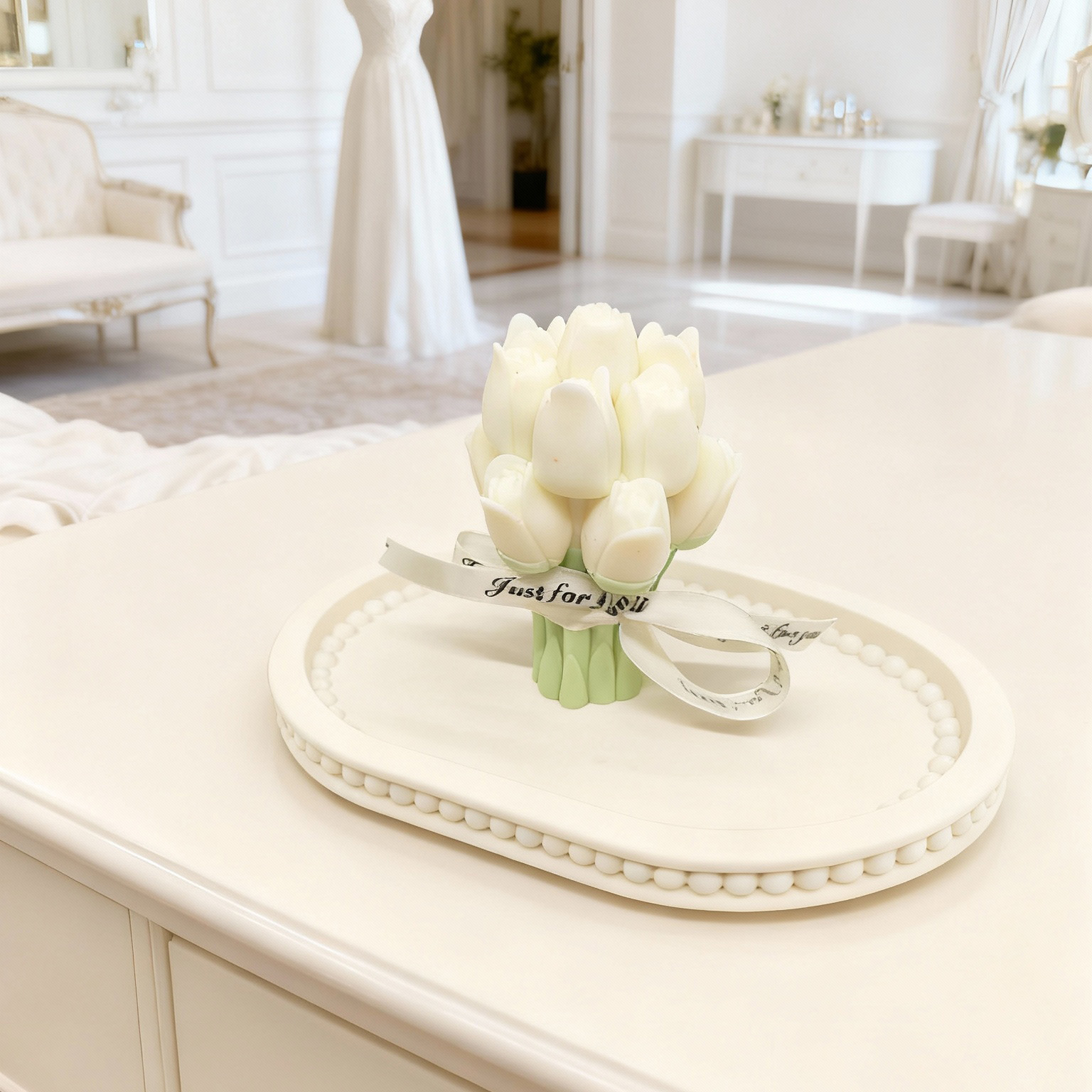 vela de diseño de tulipanes