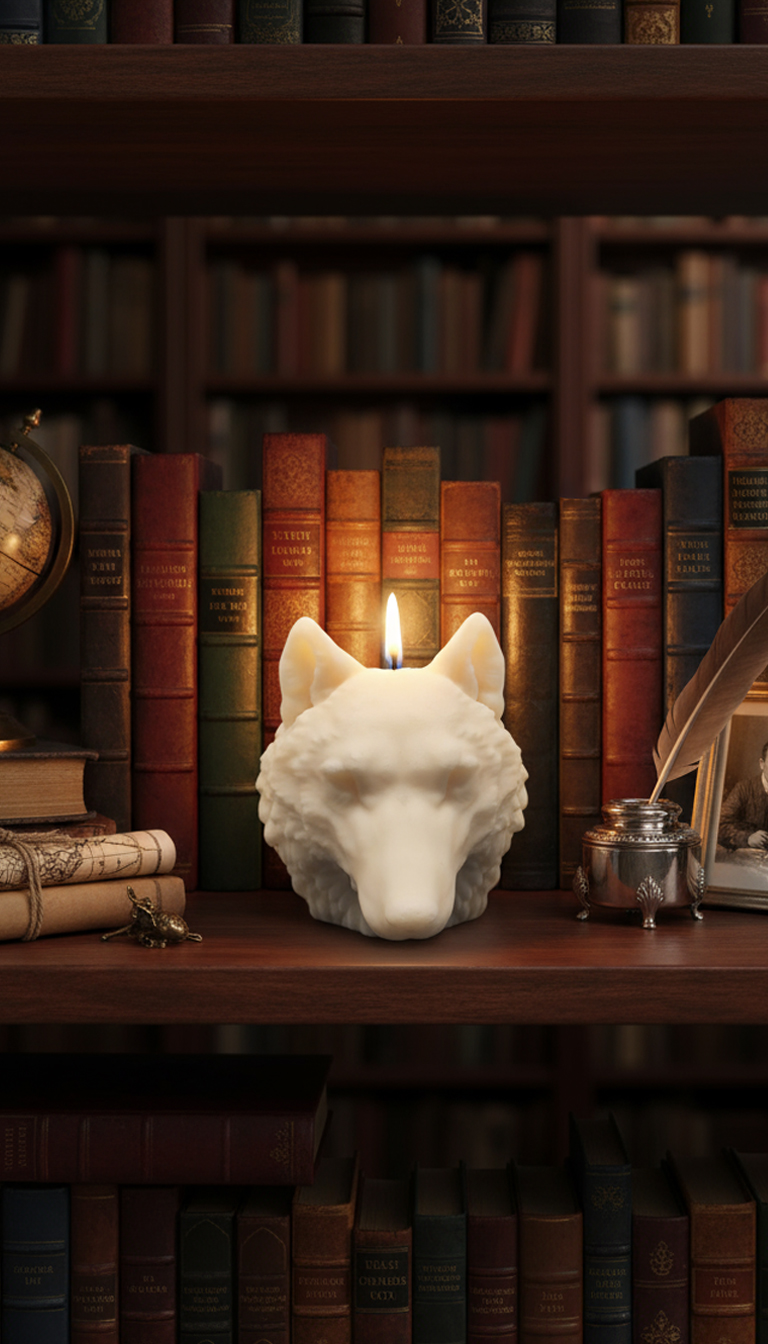 vela de cabeza de lobo velas decorativas figura de vela de cabeza de lobo