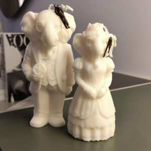 velas de figuras de elefantes, velas pareja de elefantes, elefantes novios