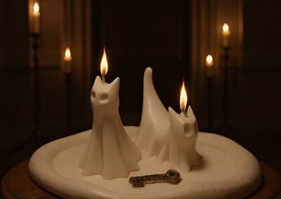 velas halloween gatos fantasma