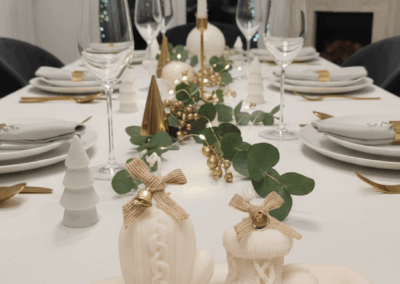 bandeja de tres velas de navidad para decoracion navideña