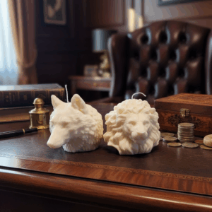 Velas de lobo y león, velas decorativas, el regalo perfecto para un hombre con estilo