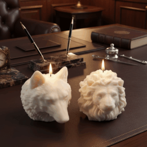 Velas de lobo y león, velas decorativas, el regalo perfecto para un hombre con estilo