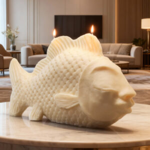 vela de pez de cera de casi 3 kilos tamaño grande