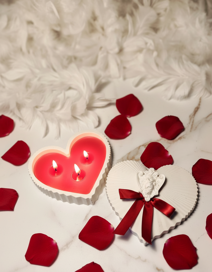 vela corazón para potenciar la intimidad